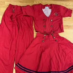 Vintage Red Kids Matching Set size small/medium